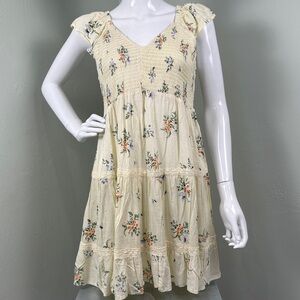 Angie Soft Yellow Floral Mini Dress